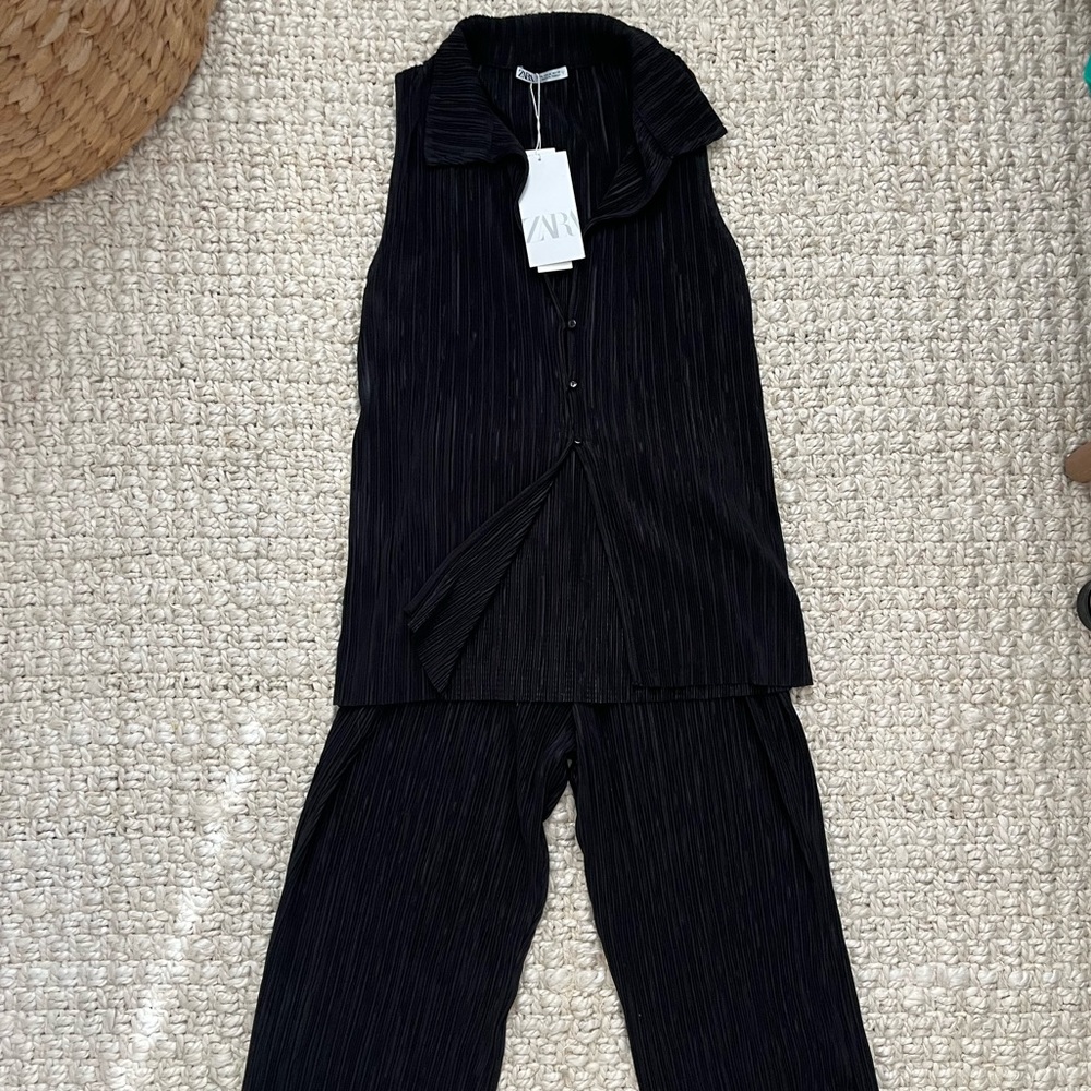 Zara Plisse Top/Pants Set